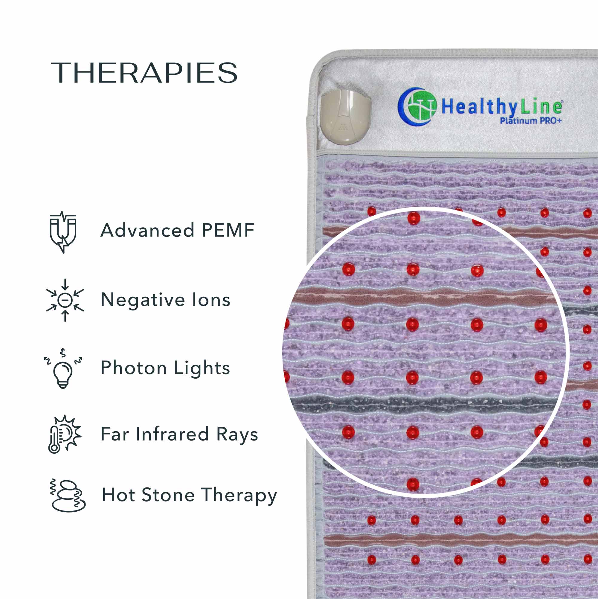 HealthyLine Platinum Mat™ Medium 3220 Firm | Photon Advanced PEMF InfraMat Pro® Far Infrared Heating Mat - Platinum-3220-PhP-adv