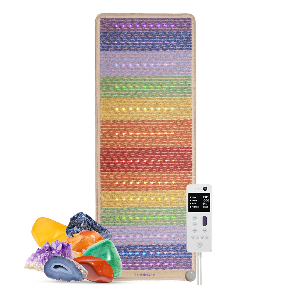 HealthyLine Rainbow Chakra Mat™ Large 7428 Firm - PEMF Inframat Pro® Third Edition Far Infrared Heating Mat - RW-ch-7428-PhP