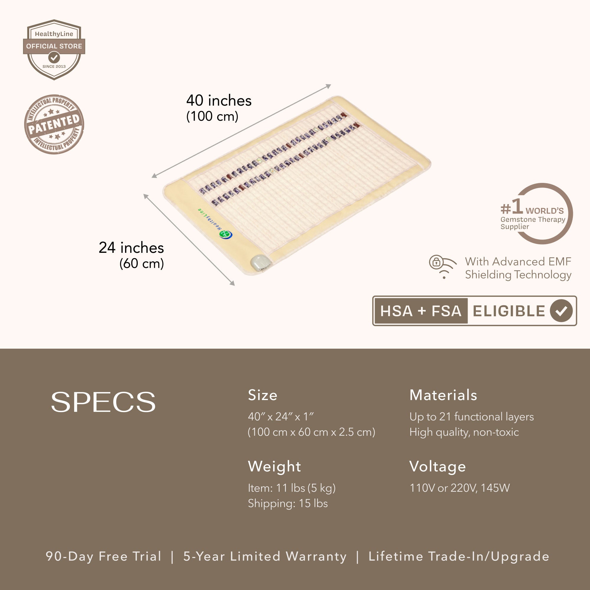 HealthyLine SOFT-Mat™ Medium 4024 InfraMat Pro® Far Infrared Heating Mat - Soft-4024