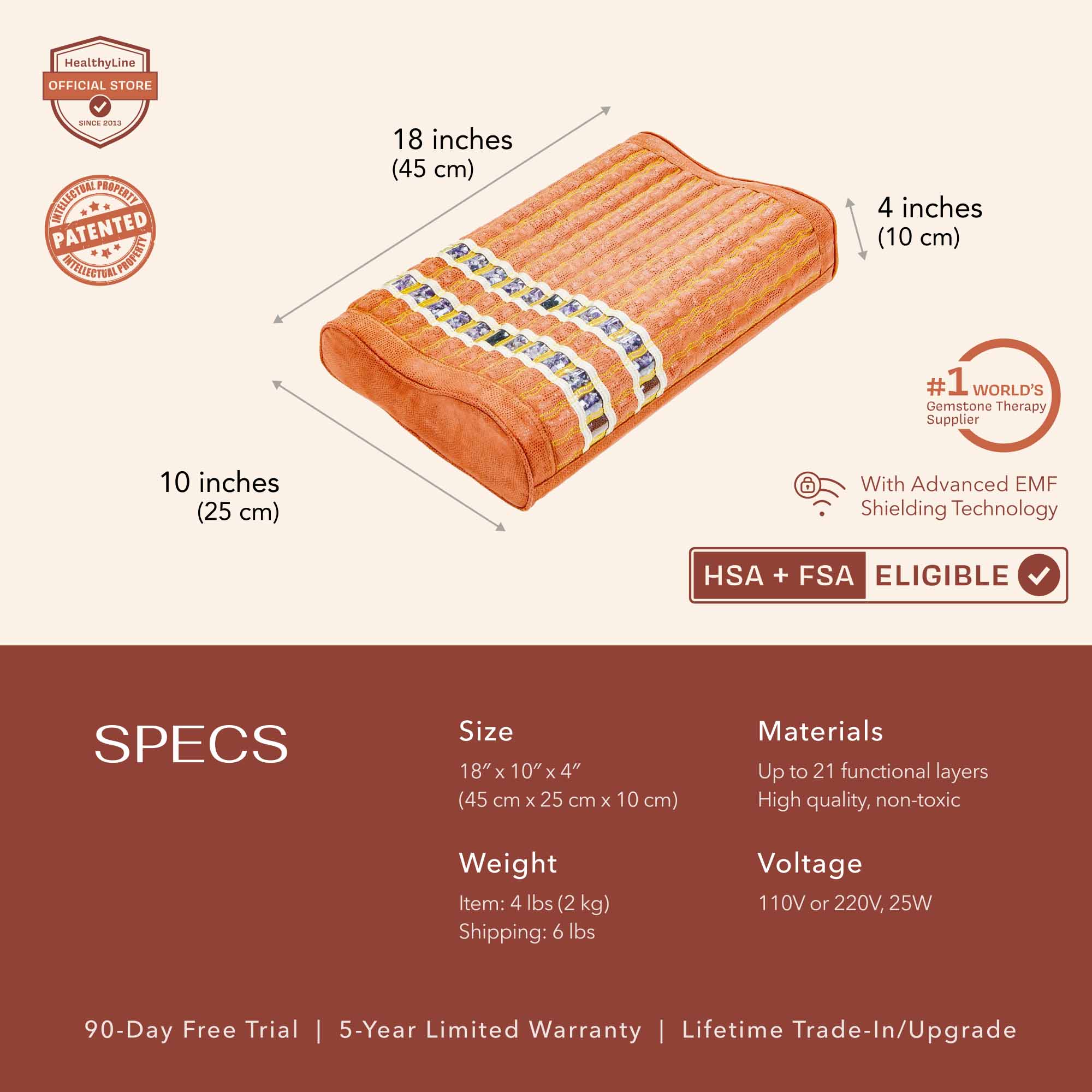 HealthyLine TAO-Mat® Pillow Soft InfraMat Pro® - 02-TAO-Plw