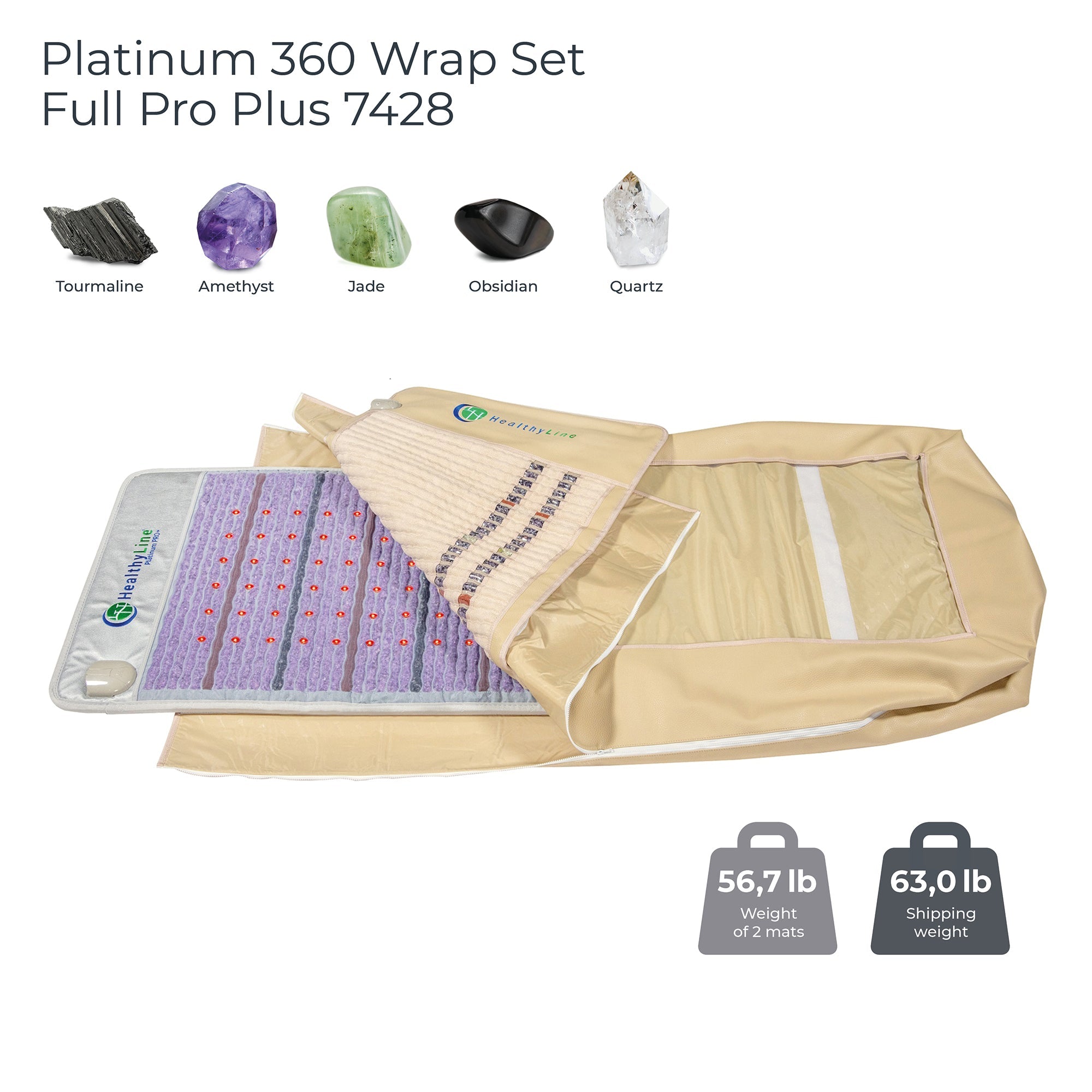 HealthyLine 360 Wrap Set Platinum & SOFT Full Pro PLUS 7428 | Photon Advanced PEMF InfraMat Pro® - 360-Platinum-7428Pro-PhP-adv