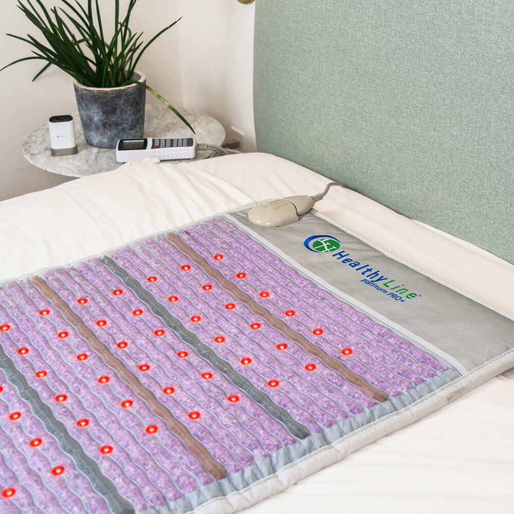 HealthyLine Platinum Aura Mat Full Pro PLUS 7428 Firm | Photon Advanced PEMF InfraMat Pro® Far Infrared Heating Mat - Platinum-7428Au-PhP-adv