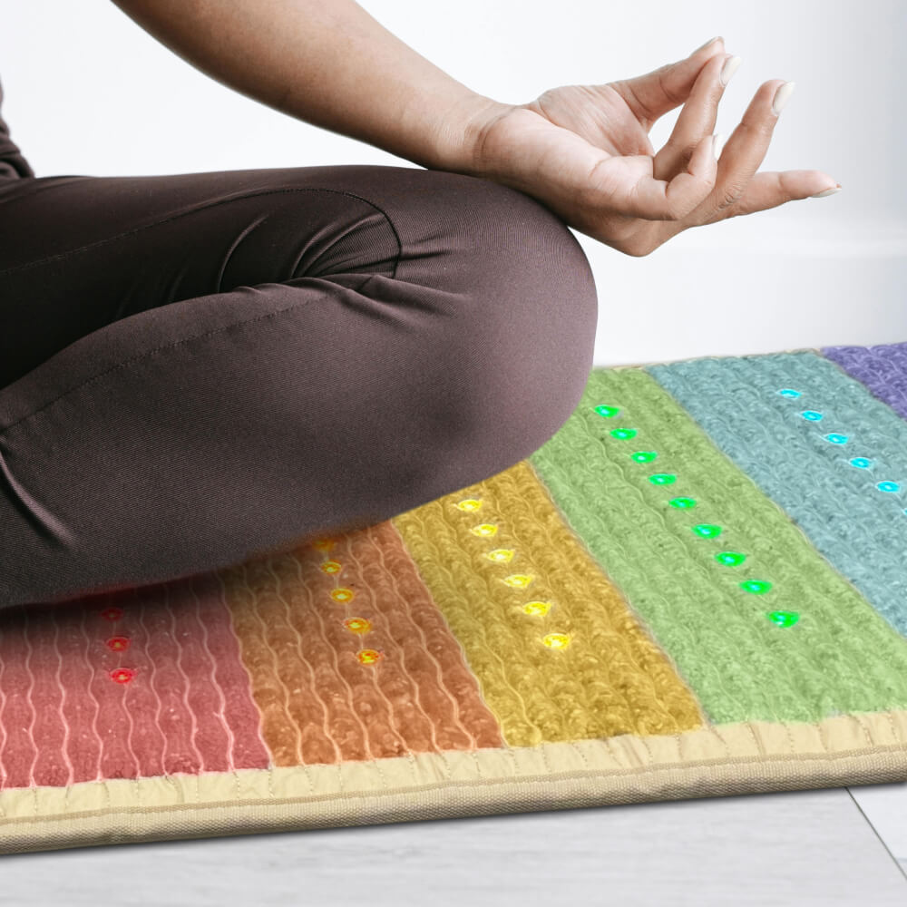 HealthyLine Rainbow Chakra Mat™ Chair 5718 Firm | Photon PEMF InfraMat Pro® Third Edition Far Infrared Heating Mat - RW-ch-Chair-5718-PhP