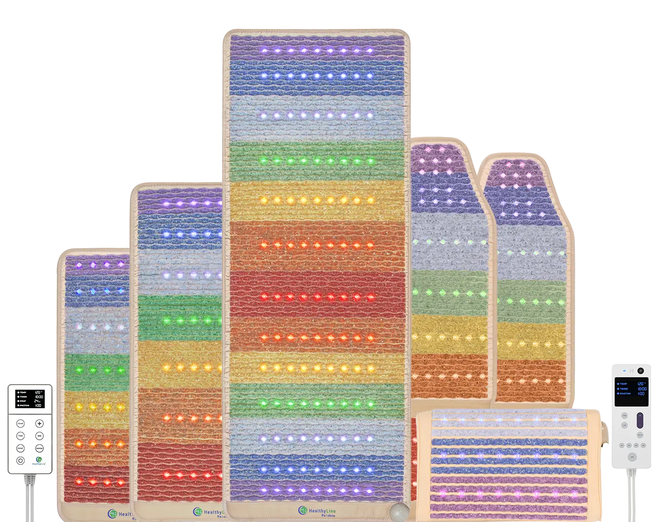 HealthyLine Rainbow Chakra Mat™ Chair 5718 Firm | Photon PEMF InfraMat Pro® Third Edition Far Infrared Heating Mat - RW-ch-Chair-5718-PhP