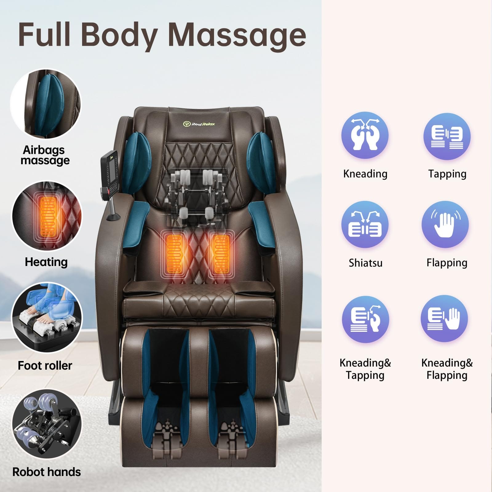 Favor-05 3D Massage Chair Brown