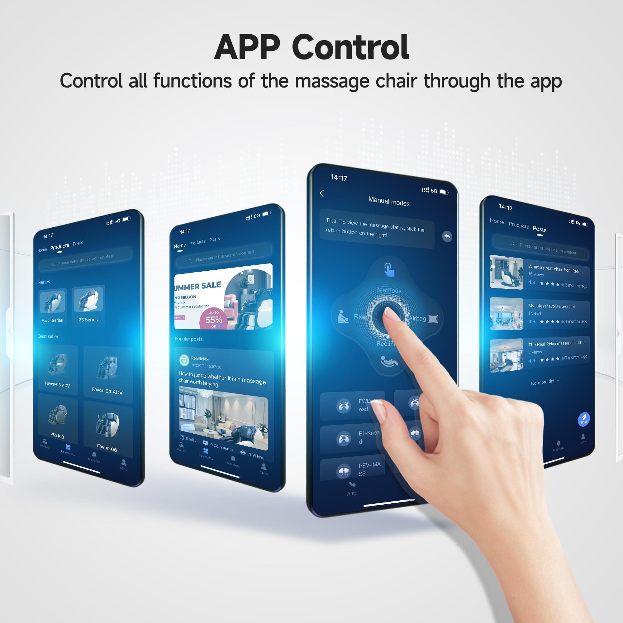 Favor-06 3D Massage Chair Blue