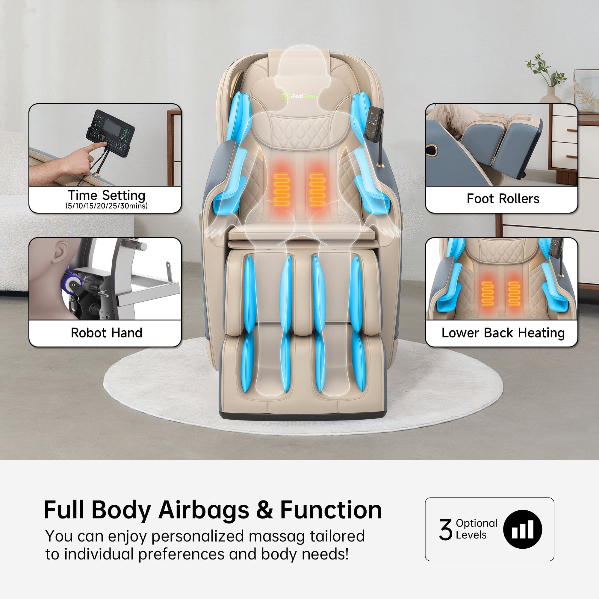 Favor-21 3D Massage Chair Blue