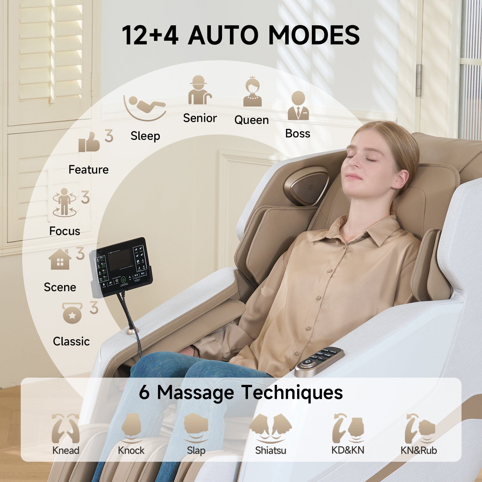 Favor-27 3D Massage Chair Khaki
