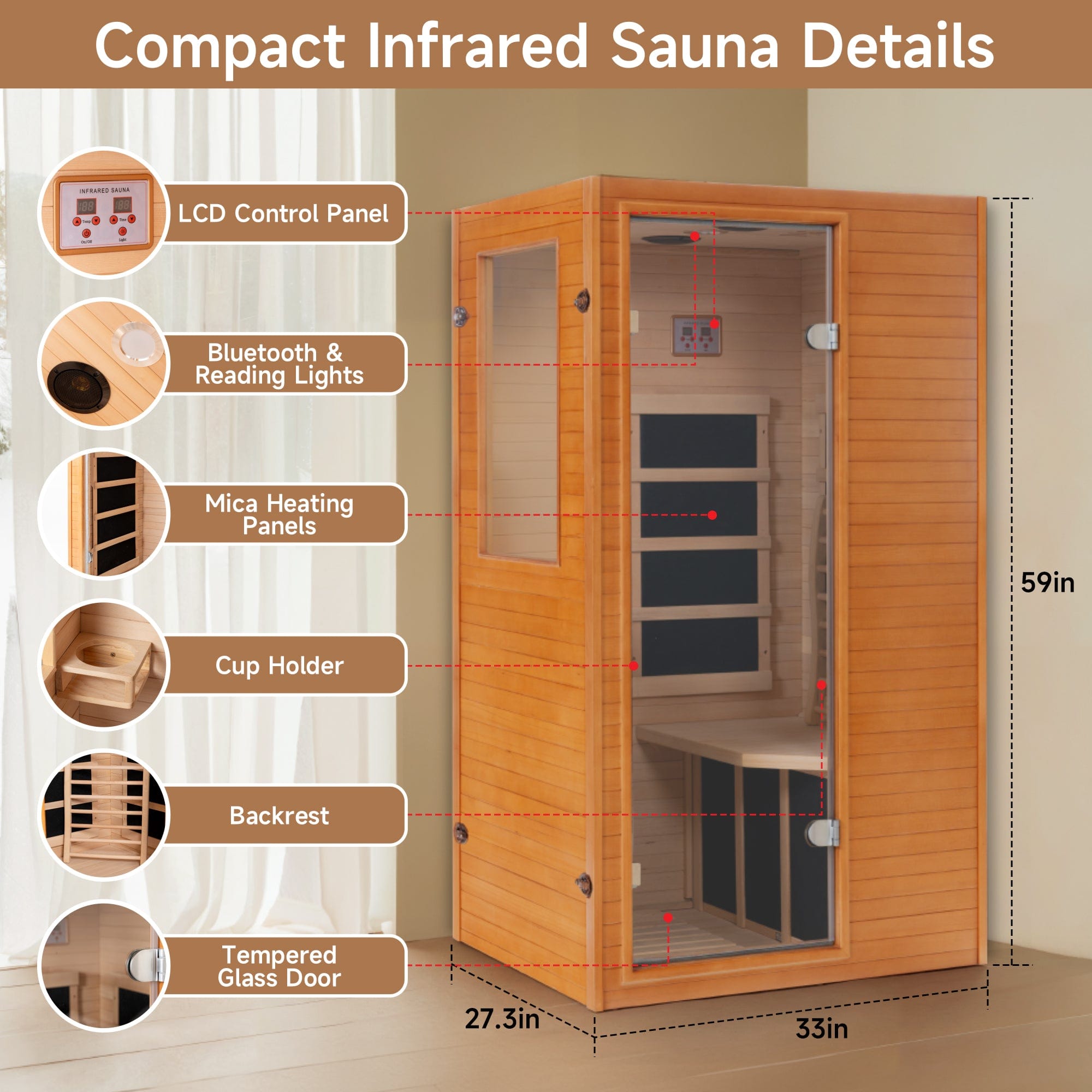 1 Person Infrared Sauna For Indoor