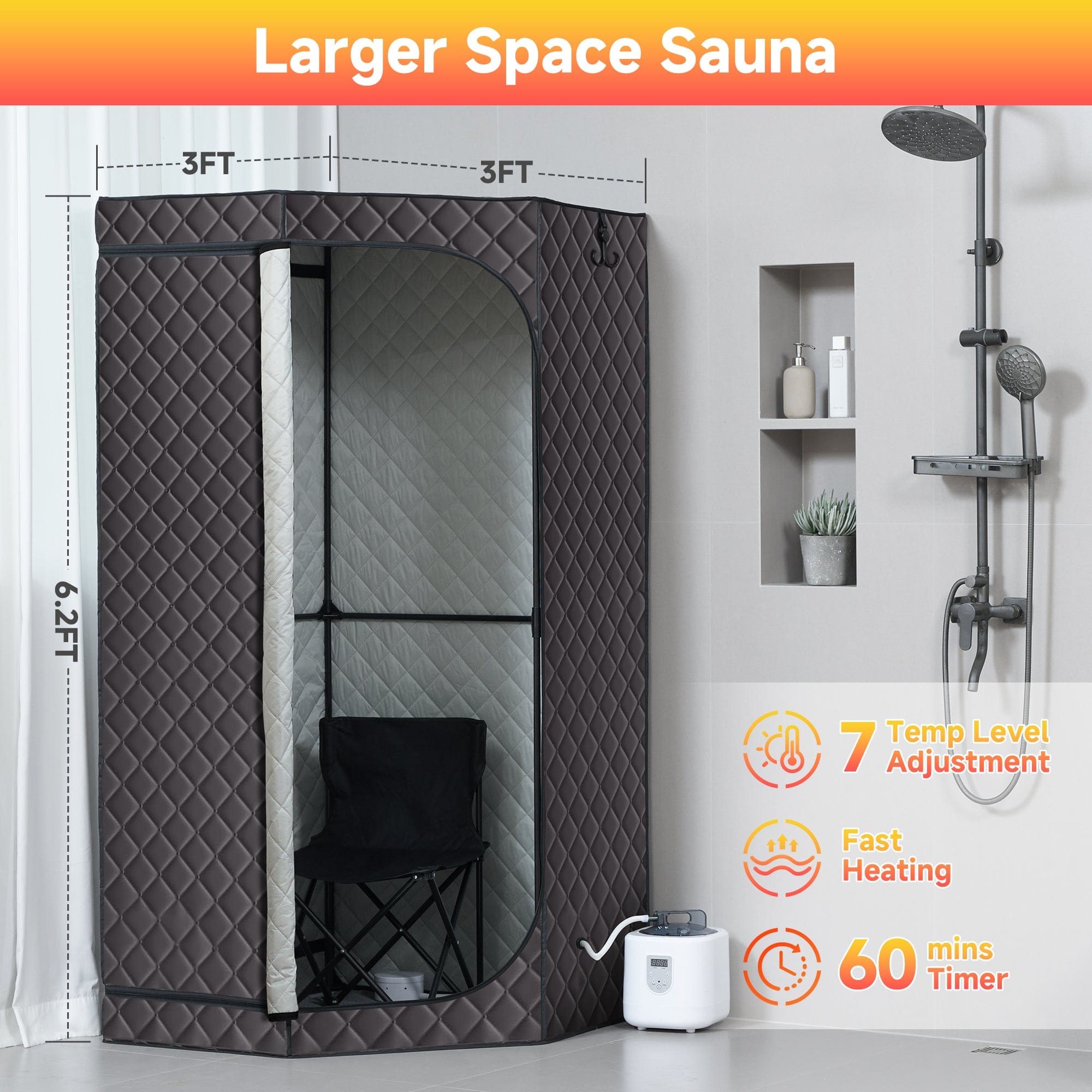 1-2 Person Portable Steam Sauna For Indoor